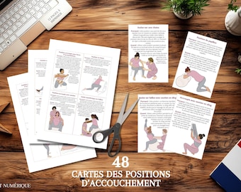 Cartes illustrées des positions de travail et d’accouchement – Fichier numérique
