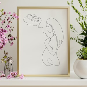 Stampa decorazione murale commemorativa per neonati. Arte personalizzata "Baby Heaven" illustrazione di perdita di un neonato. Aborto spontaneo, morte in utero e perdita di un neonato.