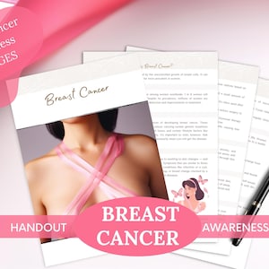 Folleto digital de concientización sobre el cáncer de mama: folleto editable para doulas, parteras, ginecólogos, oncólogos y profesionales de la salud.
