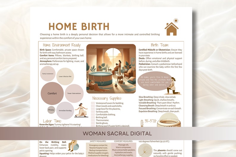 Digital Home Birth Poster: Essential Guide for Expectant Mothers, Doulas, & Birth Professionals image 2