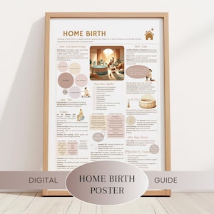 Póster digital de parto en casa: guía esencial para futuras madres, doulas y profesionales del parto