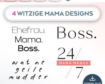 Bundle Plotterdatei beste Mama SVG PNG Deutsche Schneidedatei Clipart für T-Shirt Muttertag zum selbst drucken Traceur de silhouette svg