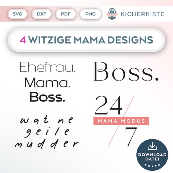 Bundle Plotterdatei beste Mama SVG PNG Deutsche Schneidedatei Clipart für T-Shirt Muttertag zum selbst drucken Silhouette Plotter svg’s