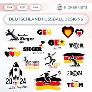 Bundle Plotterdatei Fußball EM SVG PNG Deutsche Schneidedatei Clipart Fußball 2024 selbst drucken Silhouette Plotter em 2024 svg’s fussball
