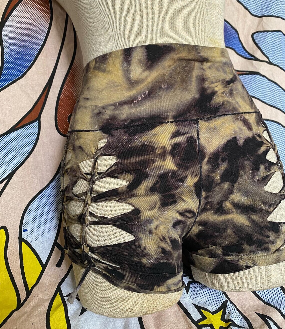 Low Rise Slit Weave Booty Shorts