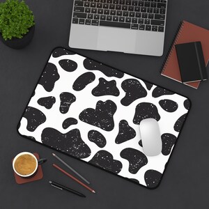 Cow Print Desk Mat Office Decor Cute Office Accessories Cow Desk Decor Gift for Cow Lover Cowgirl Desk Pad for Home Office Fun Coworker Gift