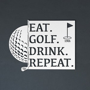 Metal Golf Sign Gift for Men Home Bar Golfer Sign, 19th Hole Golf Gift for Dad Husband, Cool Bar Interior Decor Idea, Outdoor Bar Patio Sign