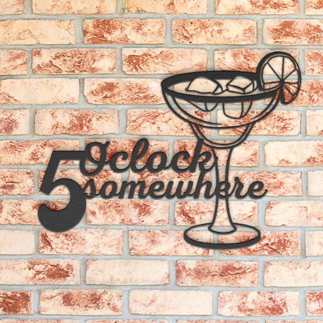 On The Rocks Sign 5 O Clock Somewhere Margarita on the Rocks Metal Sign Outside Patio Bar ...