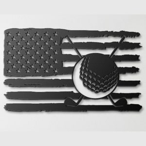 Golf Sign for Dad Gift, Home Bar Signs Golf, USA Golf Sign, Outdoor Patio, Home Bar Wall Decor, Metal American Flag, Man Cave Wall Art