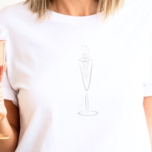 Champagne Flute Shirt New Years Eve Pop the Bubbly Shirt Pop the Champagne Tee Toasting Champagne Glass Tshirt Champagne Cheers Gifts
