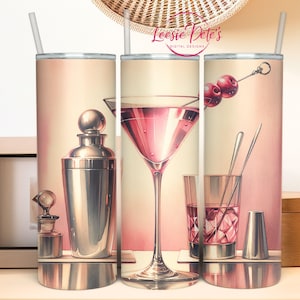 Martini PNG Sublimation Design Cocktail Sublimation Tumbler Wrap Design 20oz Skinny Tumbler Seamless Sublimation Design Instant DOWNLOAD