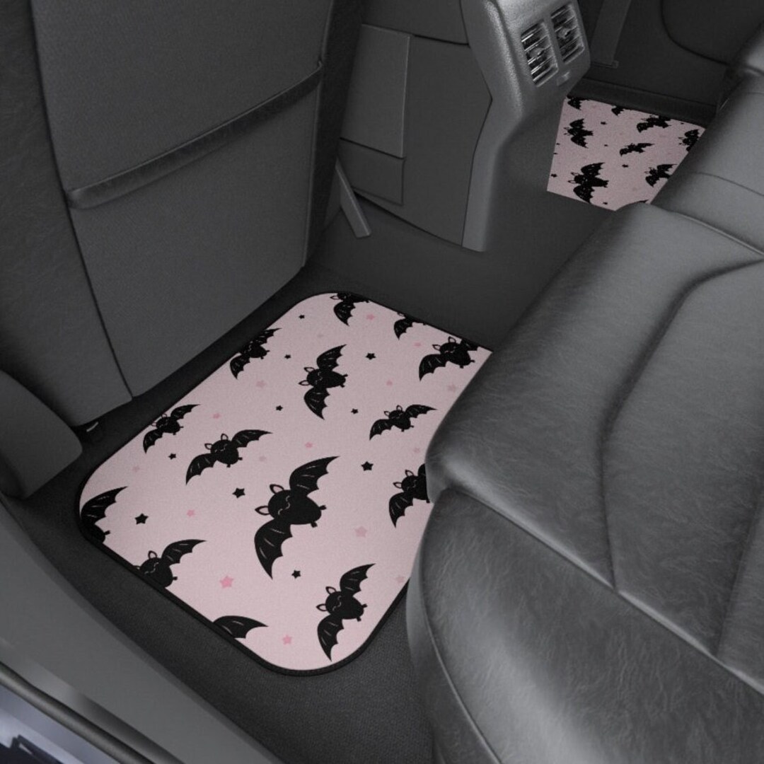 Cute Bats Car Floor Mats Backseat 2 Pc Cute Car Mats Pink Etsy