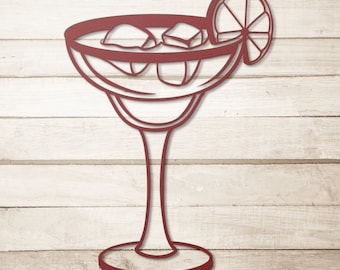 Margarita Bar Wall Art - Outdoor Patio Bar Metal Sign - Home Bar Accessories