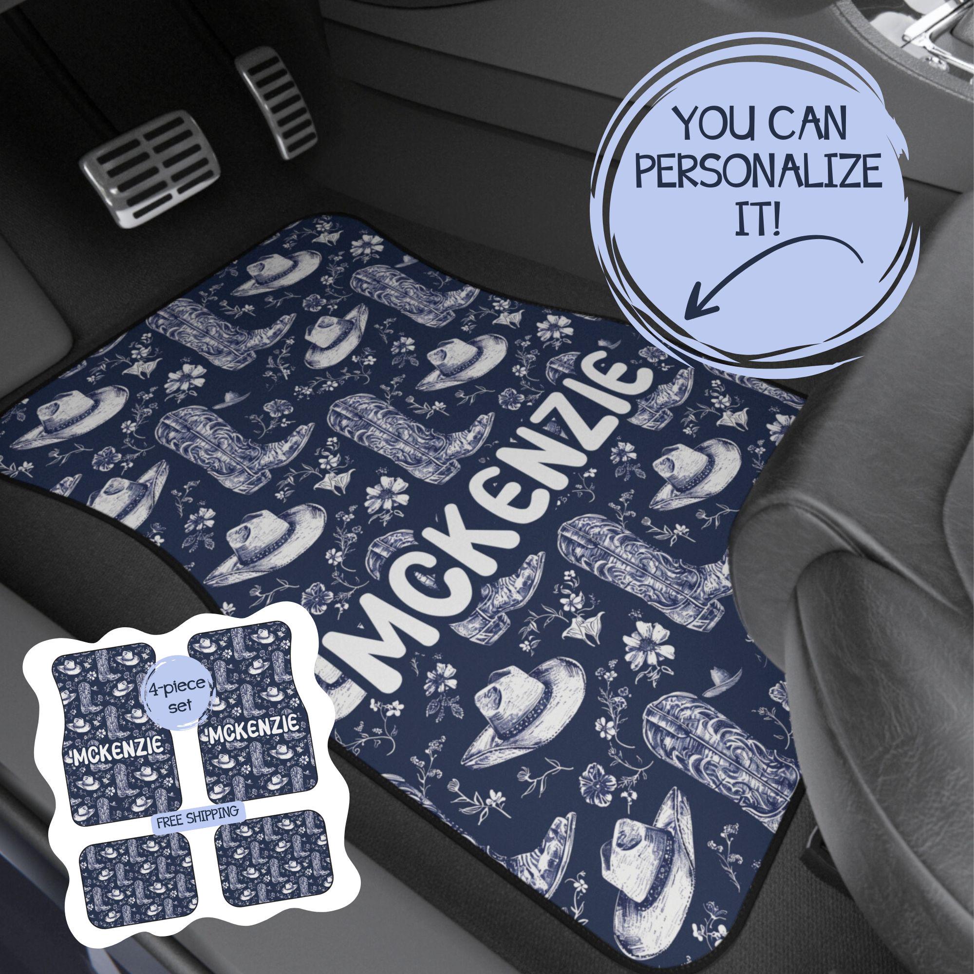 Cowgirl Car Mats 4 Piece Set Feminine Truck Floor Mats Western Style Car Accessories Unique Gift for Cowgirl Truck Driver or Country Lover