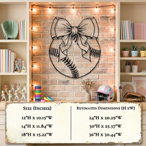 Softball Girl Bedroom Sign Coquette Bow Room Decor Girl Room Wall Art Gift for Daughter Girlfriend Cute Baseball Softball Wall Art for Her image 2