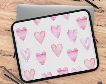 Hearts Laptop Sleeve, Laptop Sleeve 13 inch, Laptop Cover for Teacher Gift, Tablet Sleeve, Heart Lover Tech Gifts, Tech Accessories Desk