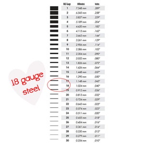 May include: A chart showing the different gauges of steel wire, with the 18 gauge wire highlighted. The chart lists the wire gauge, diameter in millimeters, and diameter in inches.