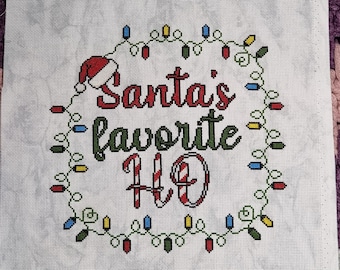 Santa's Favourite Ho Cross Stitch Pattern