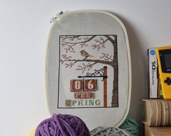 Bird Calendar - Spring, Cross Stitch Pattern