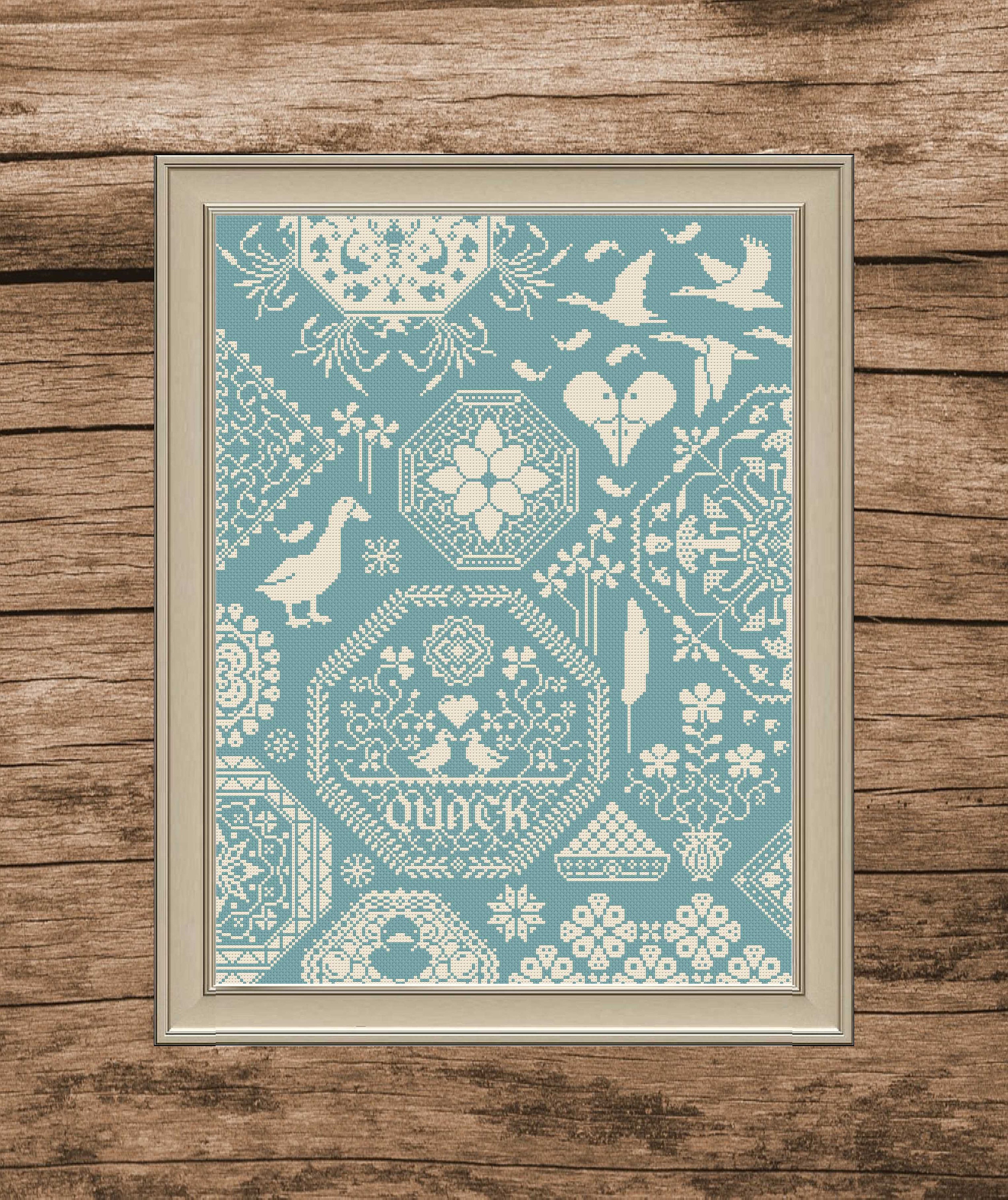 Quacker Sampler Cross Stitch Pattern - Etsy