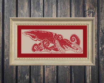 Octosquid Cross Stitch Pattern Monocolour