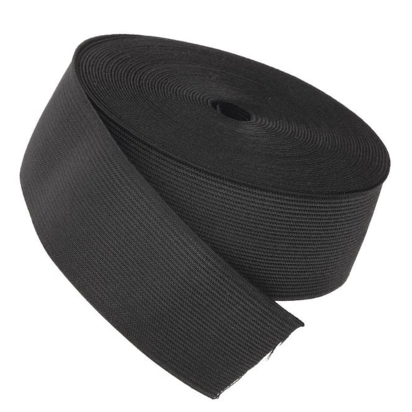 1in, 1.5 in, 2in, or 5in Commercial Grade Elastic Knitted Black Double Sided Various Widths and Yards