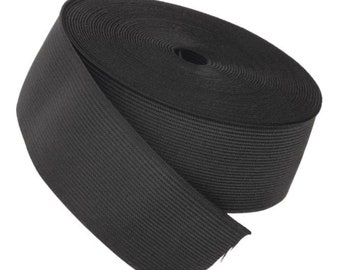 Southern Textiles 5in Commercial Grade Elastic Knitted Black Double Sided Various Widths and Yards