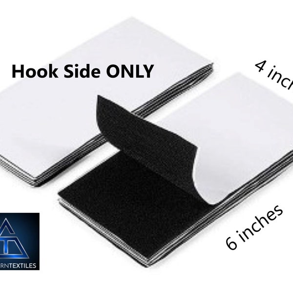 4 x 6-inch Hook Side Only Tape Sew on Double-Sided Self Adhesive Mounting Hook Tape Commercial Grade Sticky Fastener Tape Various Packs