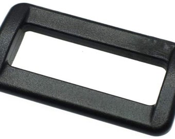 Southern Textiles 1.5 in Heavy Duty Rectangle Plastic Loop Lock Ring Bar for Webbing Slide Loop for Bags Straps for Webbing Various Packs