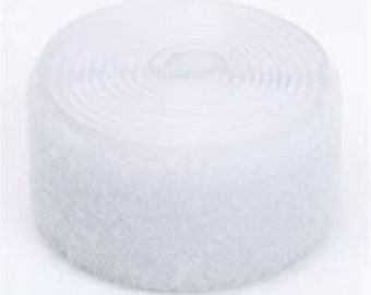 Southern Textiles 1in, 1.5in, 2in, 3in & 4in White Sew on Loop Tape Side Only Nylon Fabric Non Adhesive Fastener Interlocking Tape