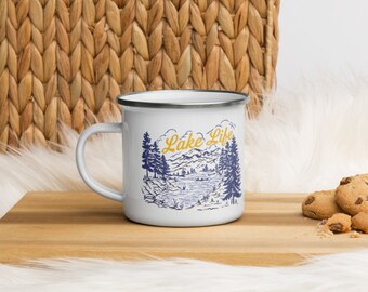 Lake Life Retro Enamel Mug 12 oz