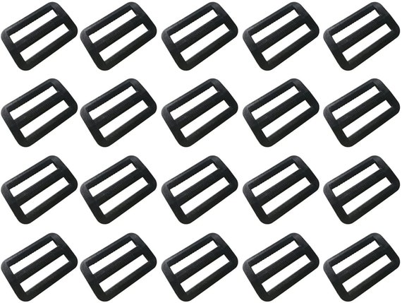 1 inch Buckles Straps Set with 10 Yards Nylon Webbing Strap,10 pcs Quick  Side Release Plastic Buckle, 20 pcs Tri-glide Slide Clip for Luggage Strap,  Backpack Replacement (Black) 