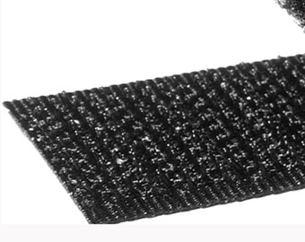 Southern Textiles 1in, 1.5in, 2in, 3in & 4in Black Sew on Hook Tape Side Only Nylon Fabric Non Adhesive Fastener Interlocking tape