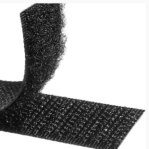 Southern Textiles 1in, 1.5in, 2in, 3in & 4in Black Sew on Hook and Loop Tape Set Nylon Fabric Non Adhesive Fastener Interlocking Tape