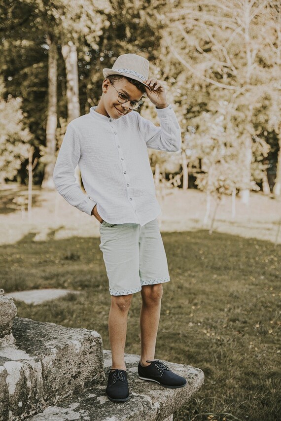 Boy Shirt in Double Gauze Long Sleeve 