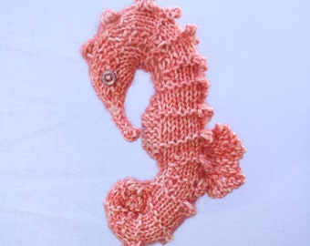 Gestricktes Seepferdchen * Hippocampus * handgestrickt * Einzelstück * gefüllt mit Schafwolle * Kuschel-Seepferd