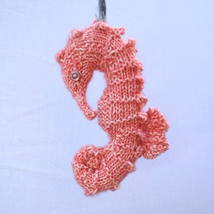 Knitted Sea Horse * hippcampus * hand knitted * unique piece * filled with sheep wool * cuddly sea horse