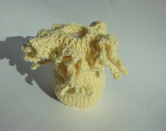 Gestrickte Seeanemone * gelb * handgestrickt * Einzelstück * Kuschelseeanemone * Wollkorallenriff * 100% Schafwolle