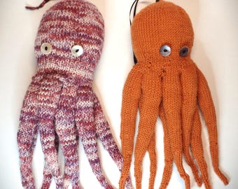 Gestrickte Krake * Oktopus * Tintenfisch * handgestrickt * Einzelstück * Kuschelkrake * Strickkrake * Wollkrake * 100% Schafwolle