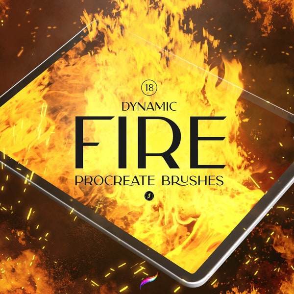 Fire Procreate Brushes | Dynamic Procreate Brushes, Realistic Fire, Procreate Fire and Smoke Brushes, Procreate Sparks Brushes, Fire Stamps