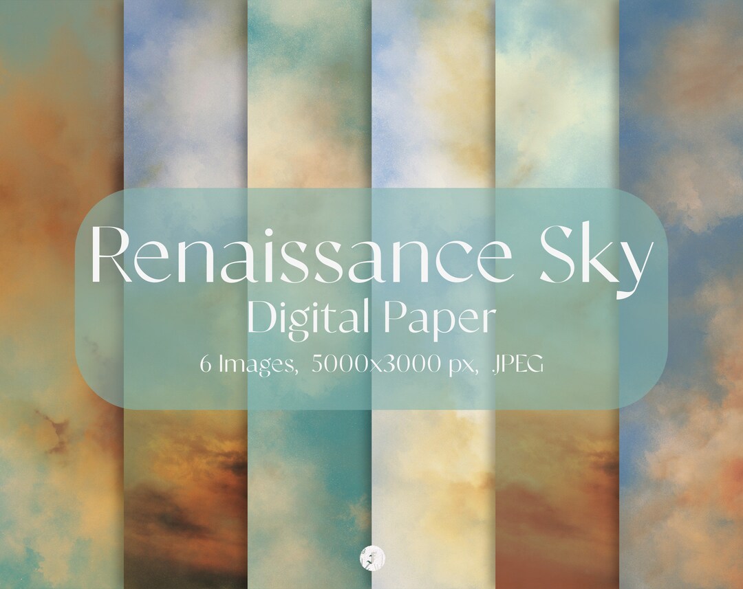 Renaissance Sky Digital Paper | Antique Sky, Dynamic Clouds Digital ...