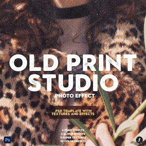 Print Effect Photoshop Template | Print Photoshop Action, Vintage Effect, Print Overlay, Magazine Photo, Halftone Effect