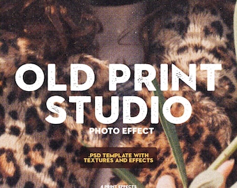 Print Effect Photoshop Template | Print Photoshop Action, Vintage Effect, Print Overlay, Magazine Photo, Halftone Effect
