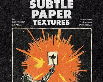 Subtle Paper PNG Textures, Grunge Paper Effect, Old Paper Vintage Textures, Folded Paper, Photoshop and Canva Paper Overlays