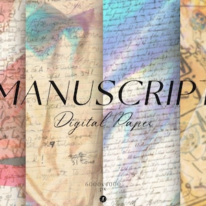 Manuscript - Vintage Handwritten Digital Paper Textures | Antique Paper, Old Letters, Retro Paper, Handwritten Grunge Texture, Scrapbooking