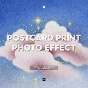 Postcard Print Photo Effect, Vintage Postcard, Old Photo Look, Retro Print Overlay, Paper Texture Effect Overlay, PSD Vintage Mockup