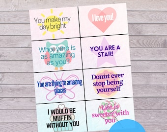 Printable Lunchbox notes, Encouraging Lunch Notes, Kids Lunch Notes