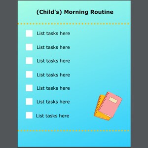 Morning Routine Chart for Kids, Printable Morning Checklist, Editable ...