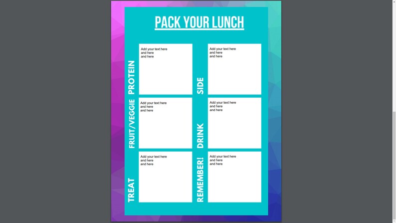 Lunch Packing Guide for Kids, Printable, Editable Kids Lunch Packing ...