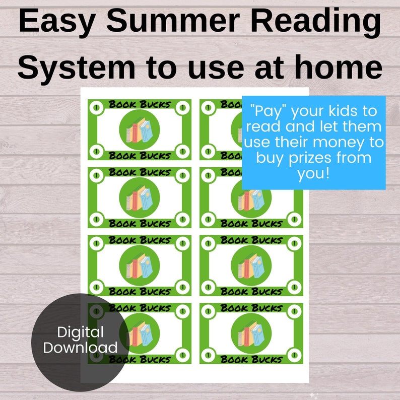 Summer Reading Program for Kids, Easy Summer Reading Incentive, Printable Reading Tracker for Reading Program image 1